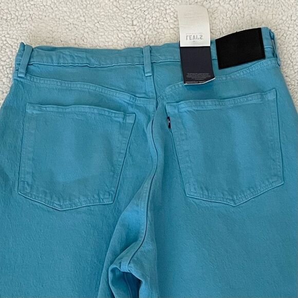 Levi’s Made & Crafted Blue Mist Organic Cotton Blend Barrel Crop Jeans Size 28 - Picture 7 of 14